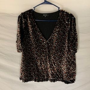 Floral Velvet Madewell Top